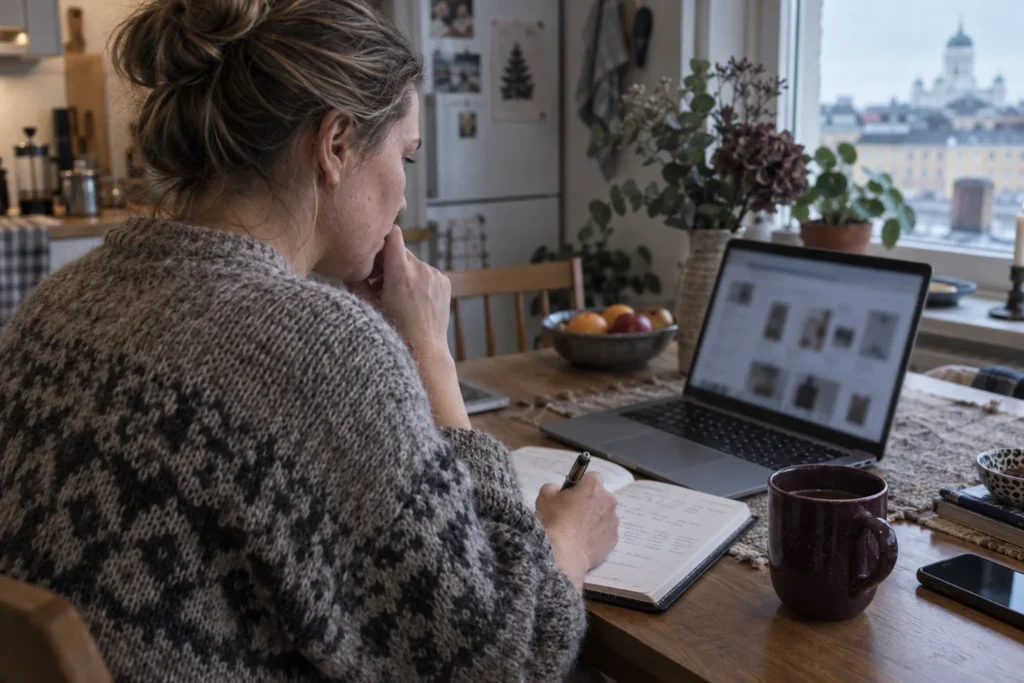 Verkkopalvelujen vertailua kannettavalla tietokoneella kotona