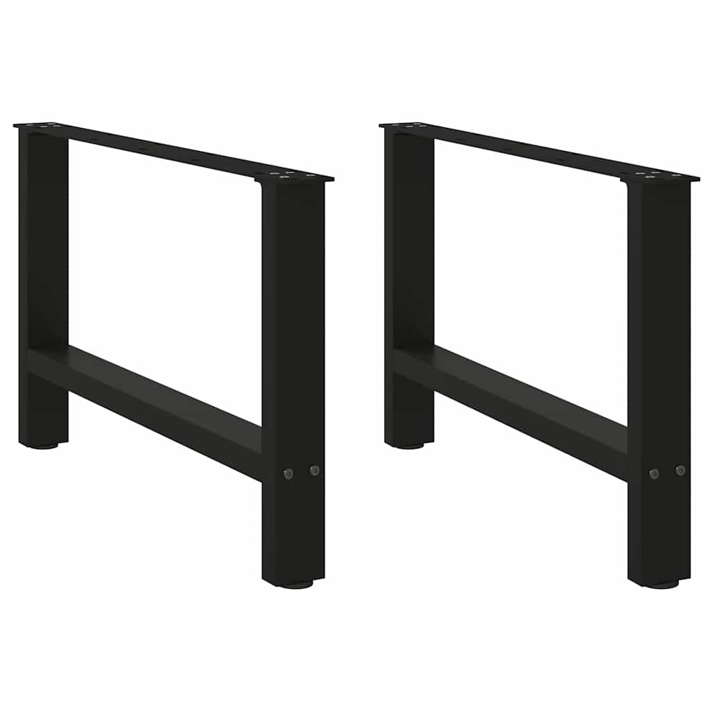 vidaXL Sohvapöydän jalat mustat 2 kpl 70x(42-43) cm teräs