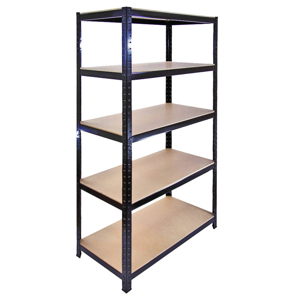 Monster Racking T-Rax -metallihyllyt musta, 90 cm leveä, 45 cm syvä, 5 kpl:n setti