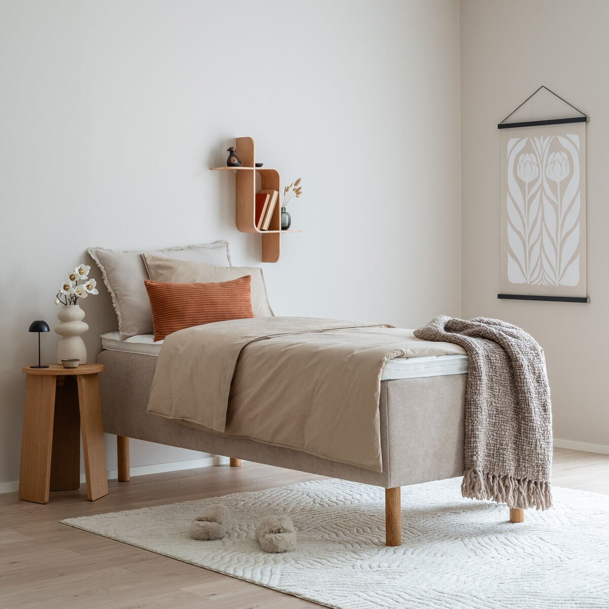 Unia Kulta runkopatjasänky 90x200 XL beige, Unia muoto 9cm