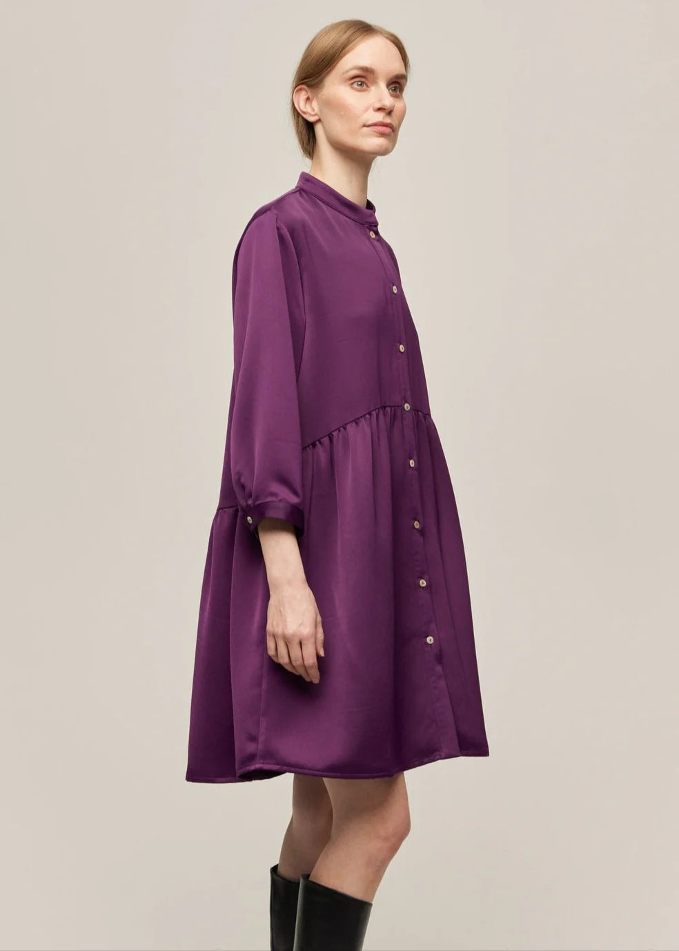 Gauhar paitamekko, SHIRT DRESS PLUM Viininpunainen